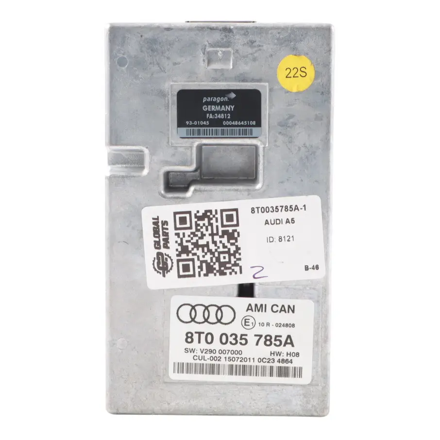 MMI Multimedia Interface Unit Module Control ECU to Audi A5 8T with Part number 8T0035785A Audi A5 8T MMI Multimedia Interface Unit Module Control ECU - SKU 8T0035785A-1 - Part number 8T0035785A