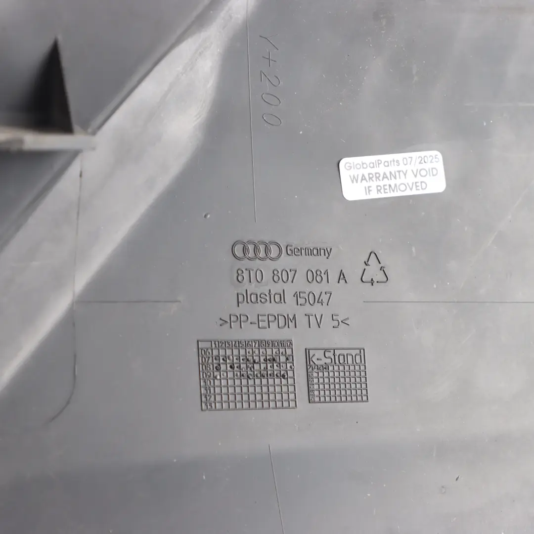 Front Blende Kühler Abdeckung für Audi A5 8T mit Teilenummer 8T0807081A Audi A5 8T Front Blende Kühler Abdeckung - SKU 8T0807081A - Teilenummer 8T0807081A