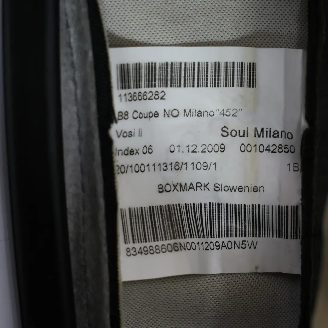 Funda Asiento Base Inferior Cuero Delantero Izquierdo para Audi A5 8T con número de pieza 8T0881405G Audi A5 8T Funda Asiento Base Inferior Cuero Delantero Izquierdo - SKU 8T0881405G - Número de pieza 8T0881405G