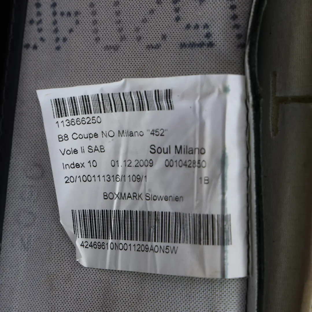 Rücken Lehne Beheizt Innenraum Vorne Links Leder Seele Schwarz für Audi A5 8T Coupe mit Teilenummer 8T0881805G Audi A5 8T Coupe Rücken Lehne Beheizt Innenraum Vorne Links Leder Seele Schwarz - SKU 8T0881805G-2 - Teilenummer 8T0881805G