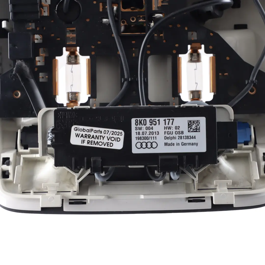 Audi A4 B8 Roof Interior Reading Light Lamp Front Panel Black - SKU 8T0947135BE-1 - Part number 8T0947135BE