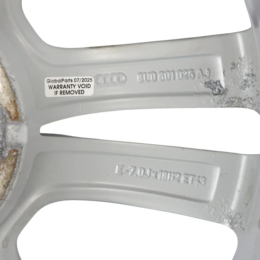 Audi Q3 8U Silver Wheel Alloy Rim 18" 7J ET:43 Double Star Spoke - SKU 8U0601025AJ-2 - Part number 8U0601025AJ