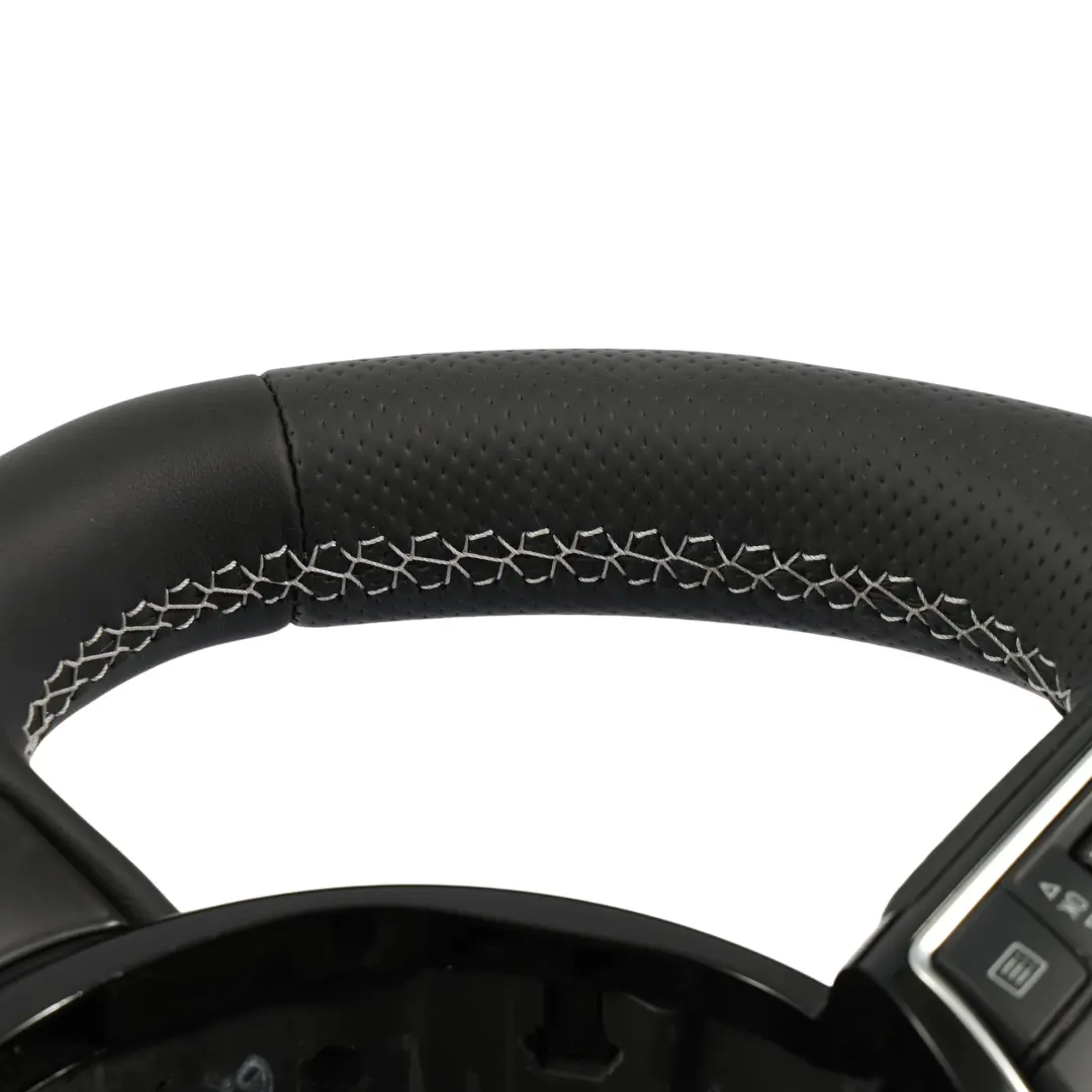 Audi A3 S3 8V Steering Wheel NEW Black Leather Flat Bottom - SKU 8V0419091H-1 - Part number 8V0419091H