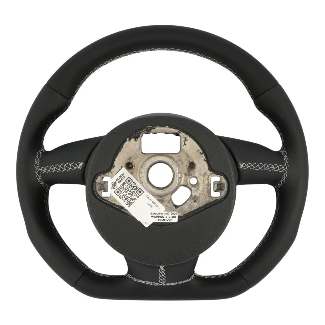 Audi A3 S3 8V Steering Wheel NEW Black Leather Flat Bottom - SKU 8V0419091H-1 - Part number 8V0419091H
