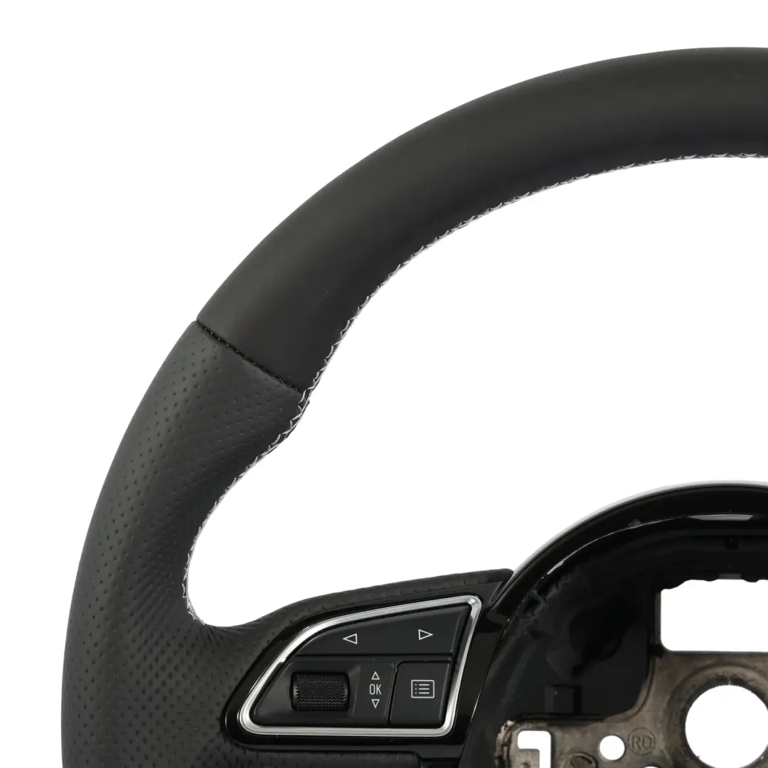 Audi A3 S3 8V Steering Wheel NEW Black Leather Flat Bottom - SKU 8V0419091H-1 - Part number 8V0419091H