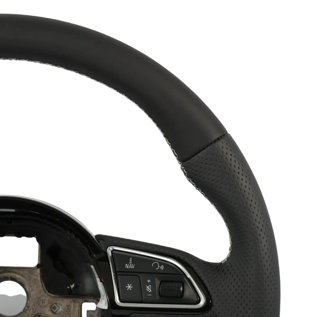 Audi A3 S3 8V Steering Wheel NEW Black Leather Flat Bottom - SKU 8V0419091H-1 - Part number 8V0419091H