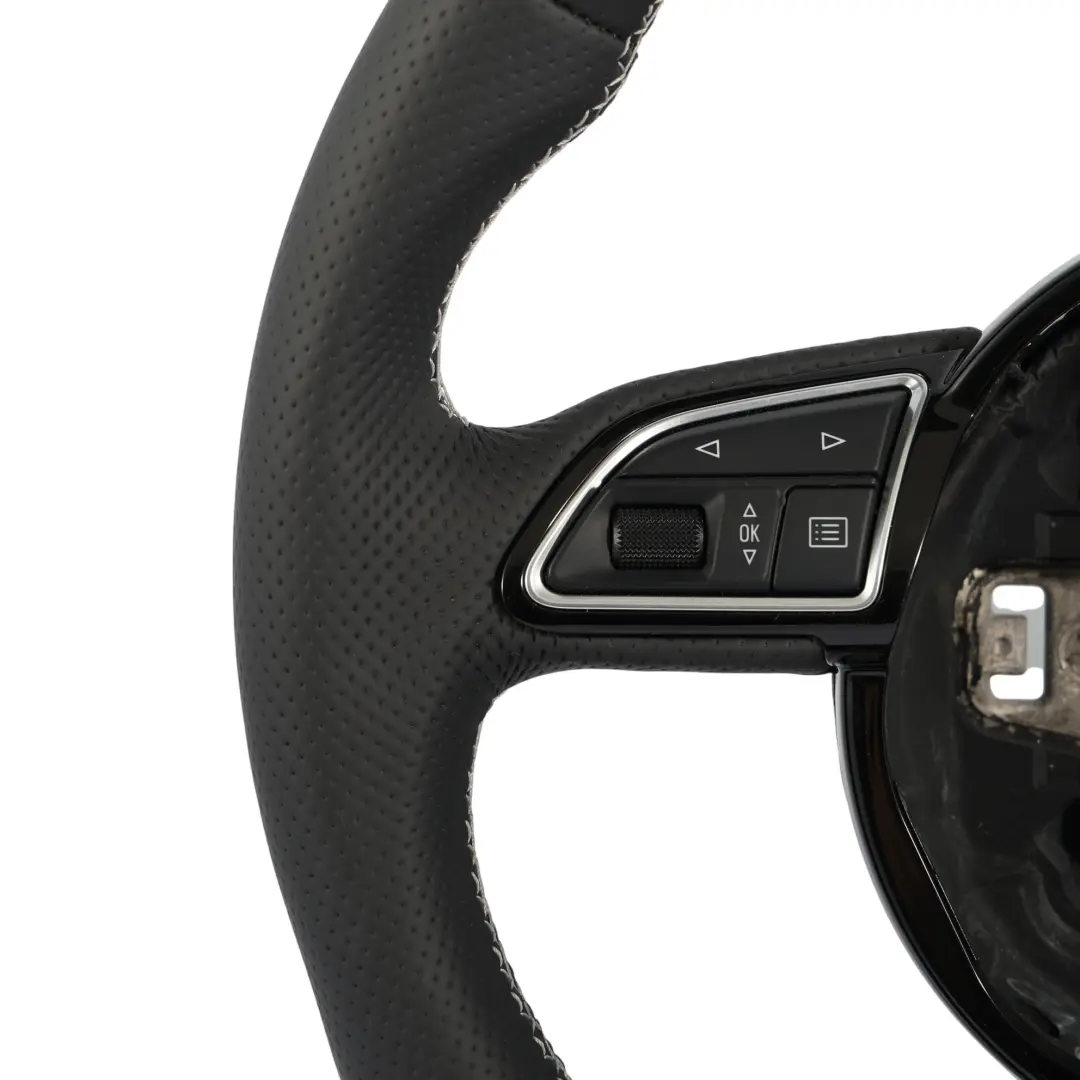 Audi A3 S3 8V Steering Wheel NEW Black Leather Flat Bottom - SKU 8V0419091H-1 - Part number 8V0419091H