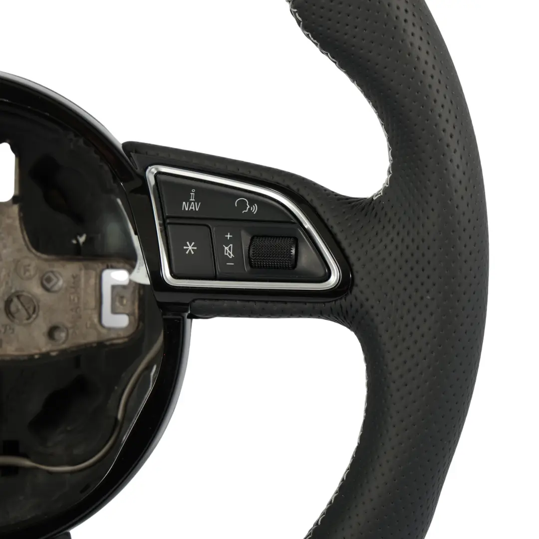 Audi A3 S3 8V Steering Wheel NEW Black Leather Flat Bottom - SKU 8V0419091H-1 - Part number 8V0419091H