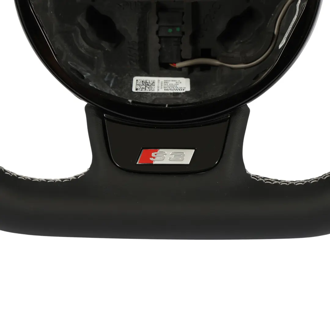 Audi A3 S3 8V Steering Wheel NEW Black Leather Flat Bottom - SKU 8V0419091H-1 - Part number 8V0419091H