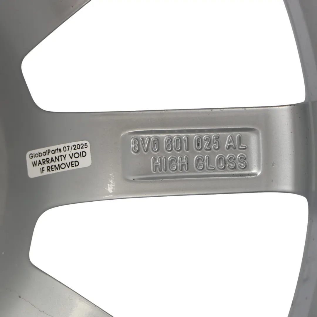 Rim Alloy Silver 18" 7.5J ET:51 to Audi A3 S3 8V Wheel with Part number 8V0601025AL Audi A3 S3 8V Wheel Rim Alloy Silver 18" 7.5J ET:51 - SKU 8V0601025AL-3 - Part number 8V0601025AL