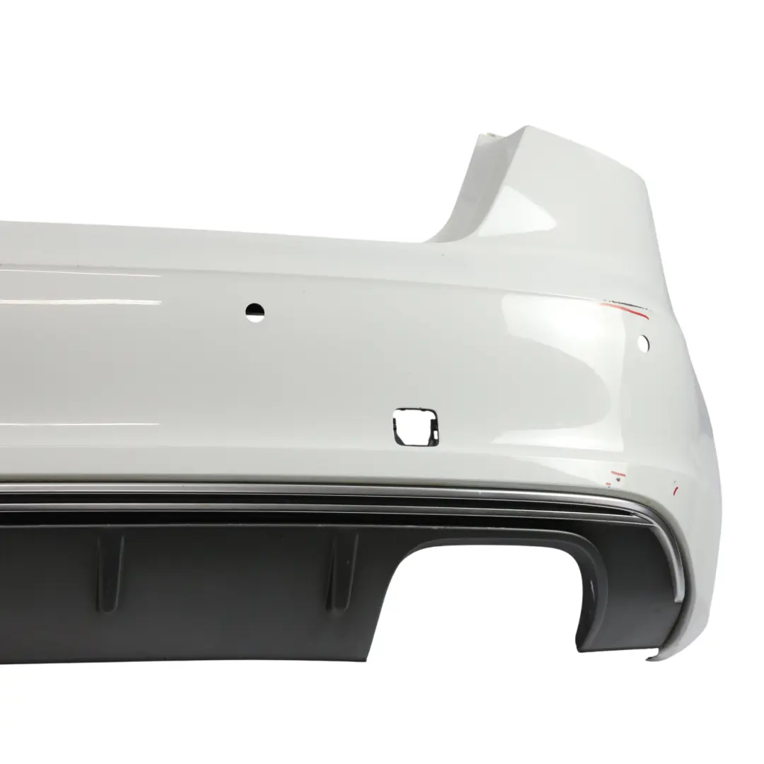Bumper Trim Panel Covering Glacier White Pearl - S9R to Audi S3 8V Rear with Part number 8V3807067D Audi S3 8V Rear Bumper Trim Panel Covering Glacier White Pearl - S9R - SKU 8V3807067D-MGW - Part number 8V3807067D