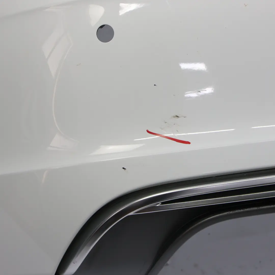 Bumper Trim Panel Covering Glacier White Pearl - S9R to Audi S3 8V Rear with Part number 8V3807067D Audi S3 8V Rear Bumper Trim Panel Covering Glacier White Pearl - S9R - SKU 8V3807067D-MGW - Part number 8V3807067D