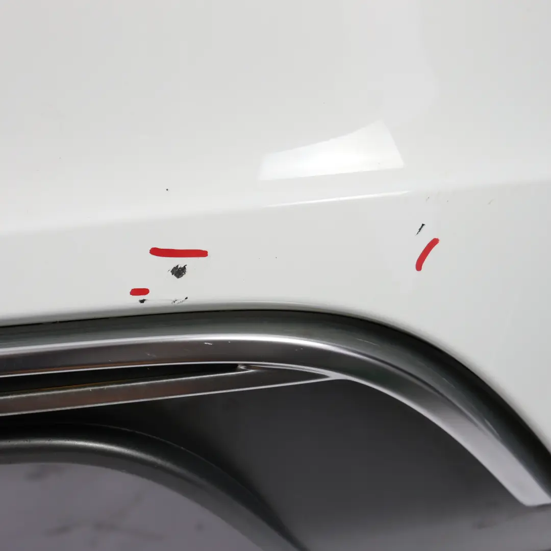 Bumper Trim Panel Covering Glacier White Pearl - S9R to Audi S3 8V Rear with Part number 8V3807067D Audi S3 8V Rear Bumper Trim Panel Covering Glacier White Pearl - S9R - SKU 8V3807067D-MGW - Part number 8V3807067D