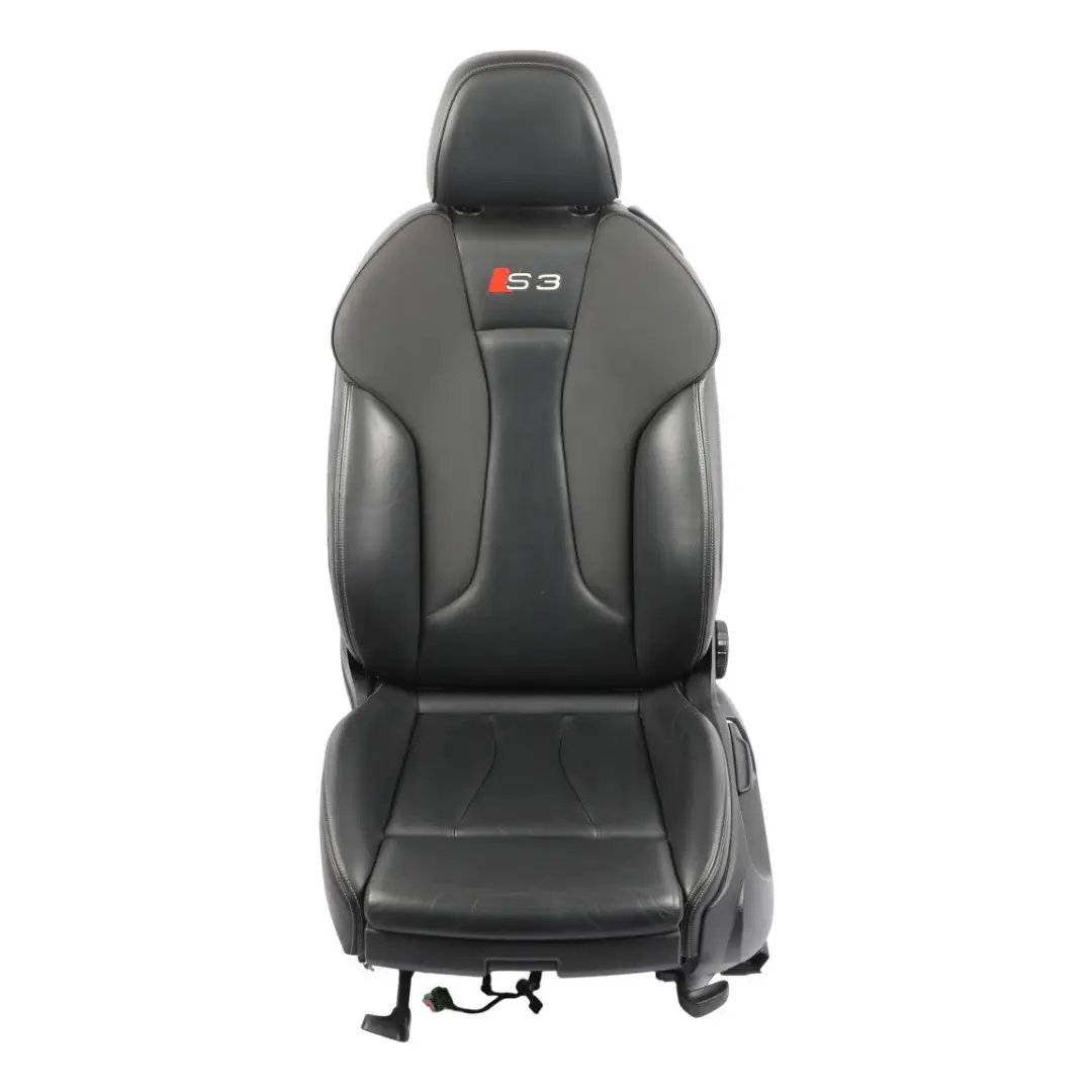 Audi A3 S3 8V 3 Door Seat Front Heated Leather Soul Black Silver Left N/S - SKU 8V3881805M-2 - Part number 8V3881805M