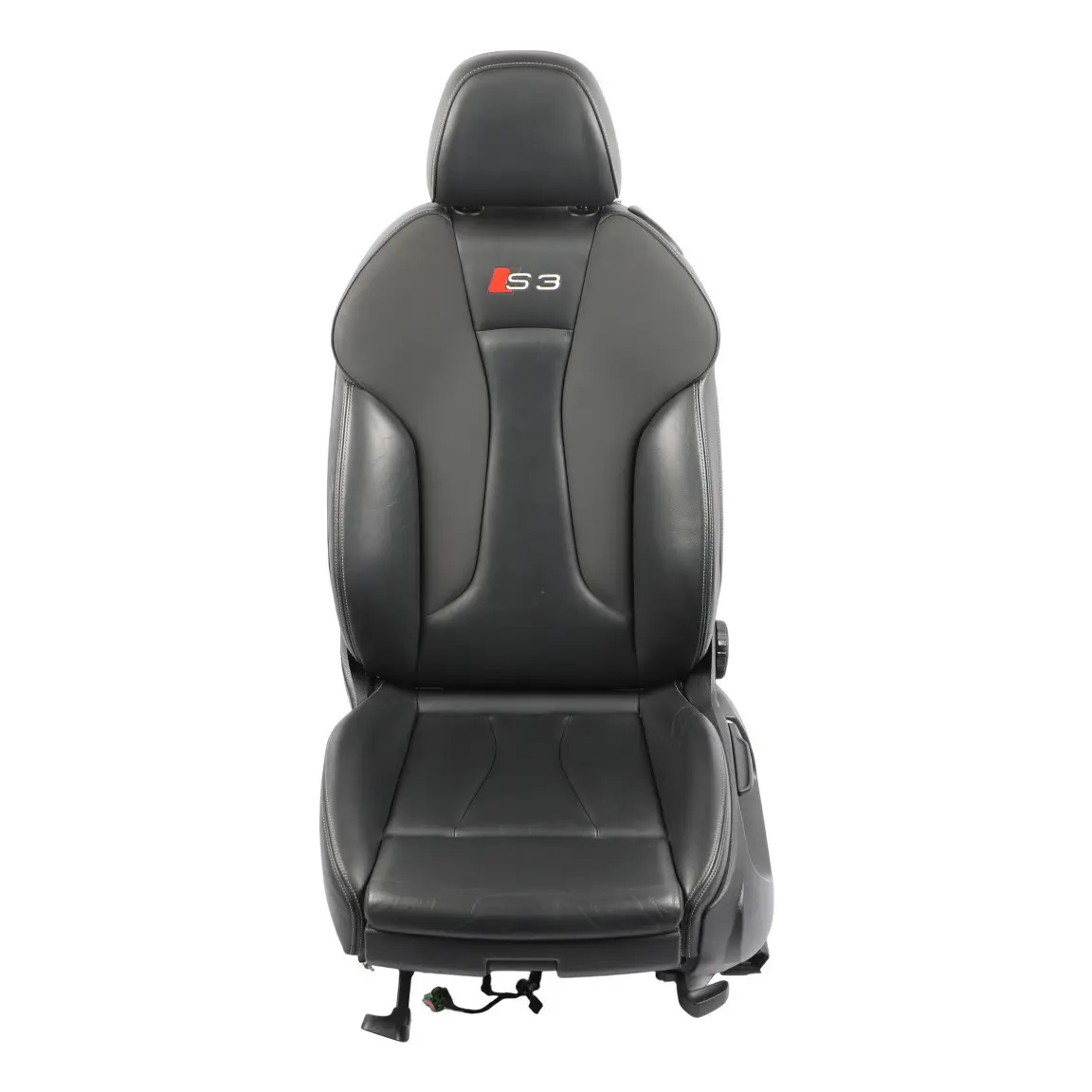 Audi A3 S3 8V 3 Door Seat Front Heated Leather Soul Black Silver Left N/S