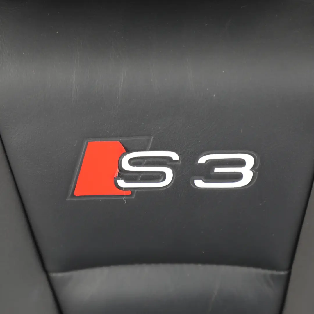 Audi A3 S3 8V 3 Door Seat Front Heated Leather Soul Black Silver Left N/S - SKU 8V3881805M-2 - Part number 8V3881805M