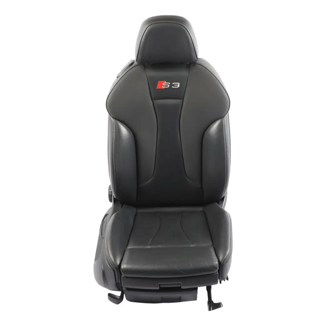 Door Seat Front Right O/S Heated Leather Black Dark Silver to Audi A3 S3 8V 3 with Part number 8V3881806M Audi A3 S3 8V 3 Door Seat Front Right O/S Heated Leather Black Dark Silver - SKU 8V3881806M-3 - Part number 8V3881806M