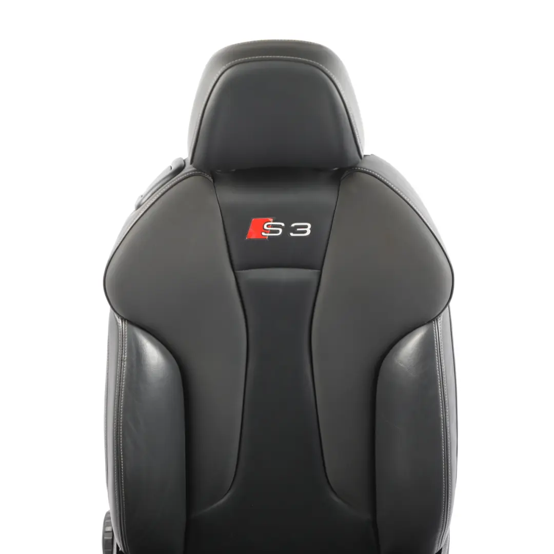 Audi A3 S3 8V 3 Door Seat Front Right O/S Heated Leather Black Dark Silver - SKU 8V3881806M-3 - Part number 8V3881806M