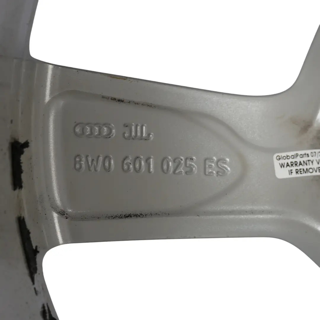 Felga Aluminiowa Srebrna 19" 8,5J ET:40 do Audi A4 B9 o numerze 8W0601025ES Audi A4 B9 Felga Aluminiowa Srebrna 19" 8,5J ET:40 - SKU 8W0601025ES-1 - Numer Części 8W0601025ES