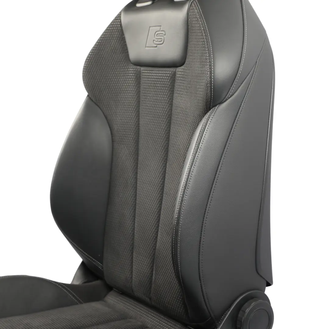 Audi A5 F5 Sport Front Seat S-Line Heated Alcantara Leather Black Grey Left N/S - SKU 8W0881805P-1 - Part number 8W0881805P