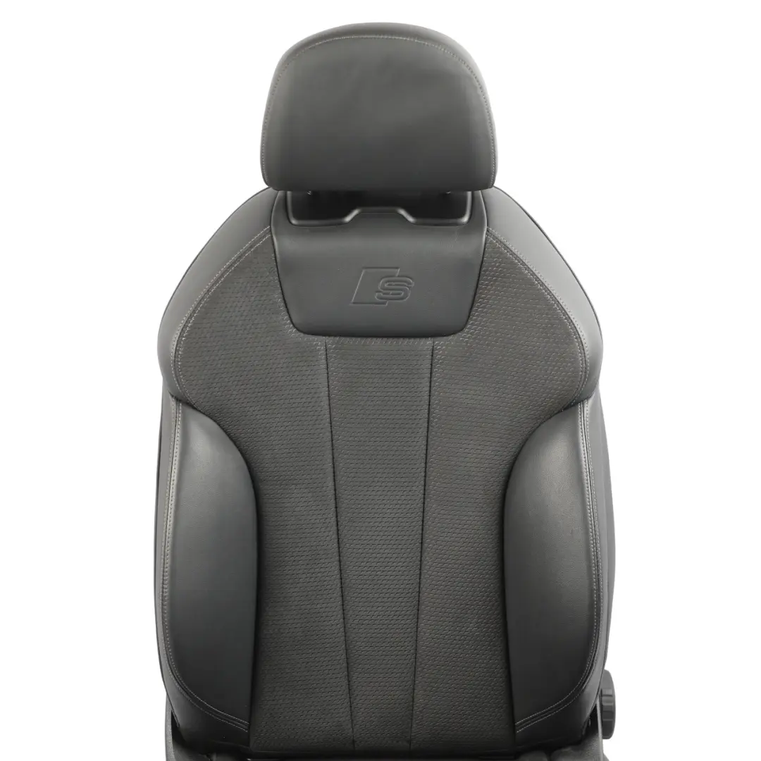 Audi A5 F5 Sport Front Seat S-Line Heated Alcantara Leather Black Grey Left N/S - SKU 8W0881805P-1 - Part number 8W0881805P