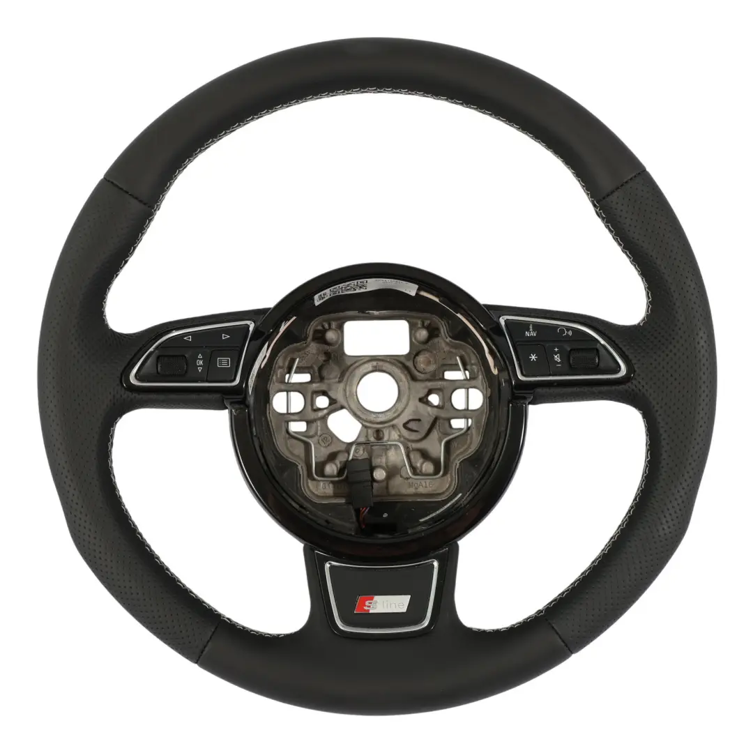 Leather Steering Wheel Multifunction to Audi A1 8X S-Line NEW Black with Part number 8X0419091L Audi A1 8X S-Line NEW Black Leather Steering Wheel Multifunction - SKU 8X0419091L-2 - Part number 8X0419091L