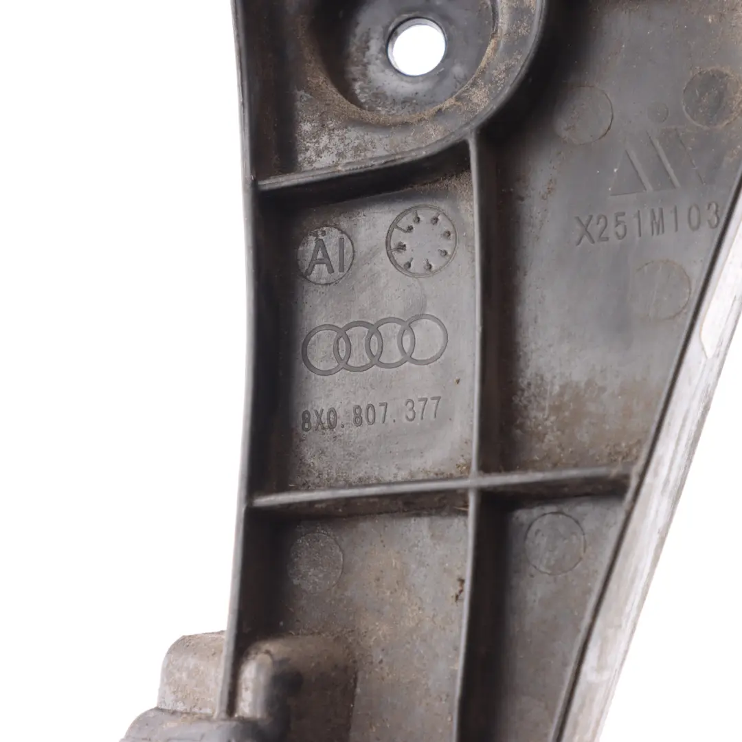 Bumper Bracket Mount Left N/S Guide Rail Carrier to Audi A1 8X Rear with Part number 8X0807377 Audi A1 8X Rear Bumper Bracket Mount Left N/S Guide Rail Carrier - SKU 8X0807377 - Part number 8X0807377