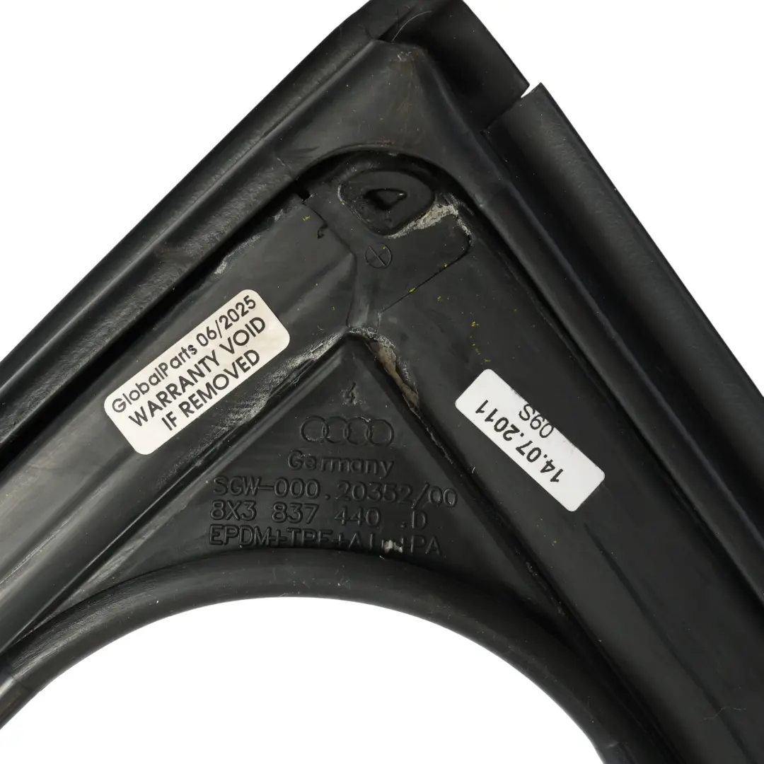 Audi A1 8X Door Window Guide Rail Seal Glass Gasket Front Right O/S - SKU 8X3837440D - Part number 8X3837440D