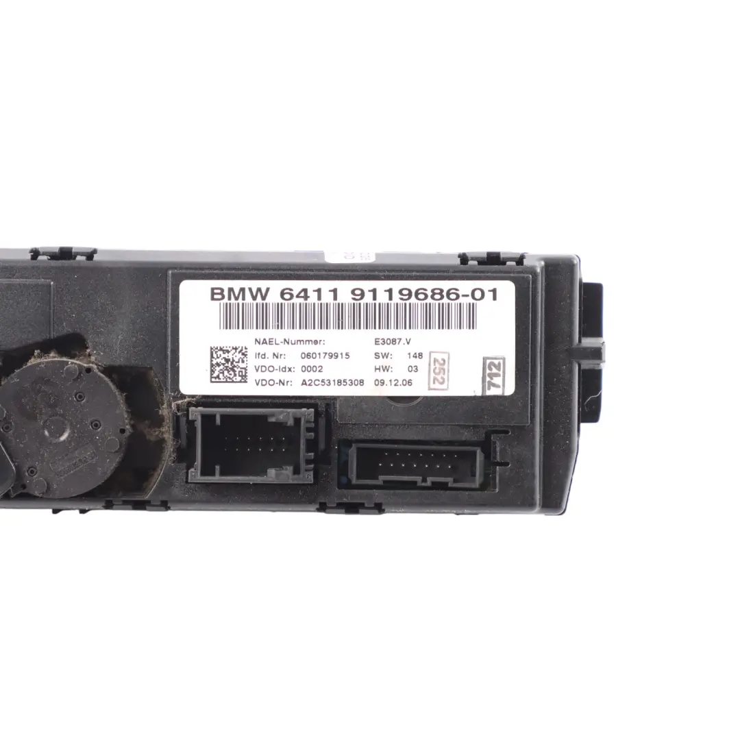 Conditioning A/C Control Panel to BMW E81 E87 E90 E91 Automatic Air with Part number 9119686 BMW E81 E87 E90 E91 Automatic Air Conditioning A/C Control Panel - SKU 9119686-1 - Part number 9119686
