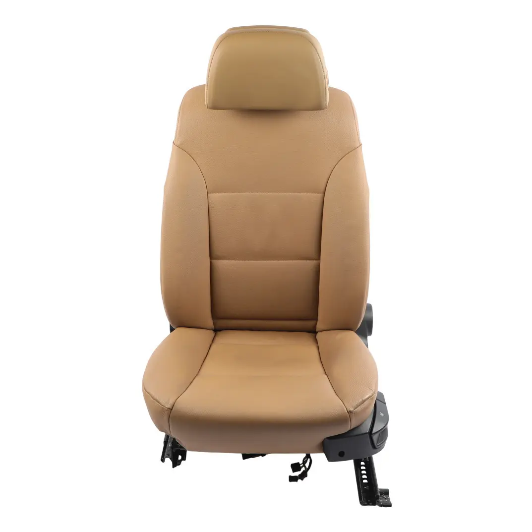 Front Left N/S Interior Leather Dakota Natural Brown to BMW E60 E61 LCI Seat with Part number 9126275 BMW E60 E61 LCI Seat Front Left N/S Interior Leather Dakota Natural Brown - SKU 9126275-1 - Part number 9126275
