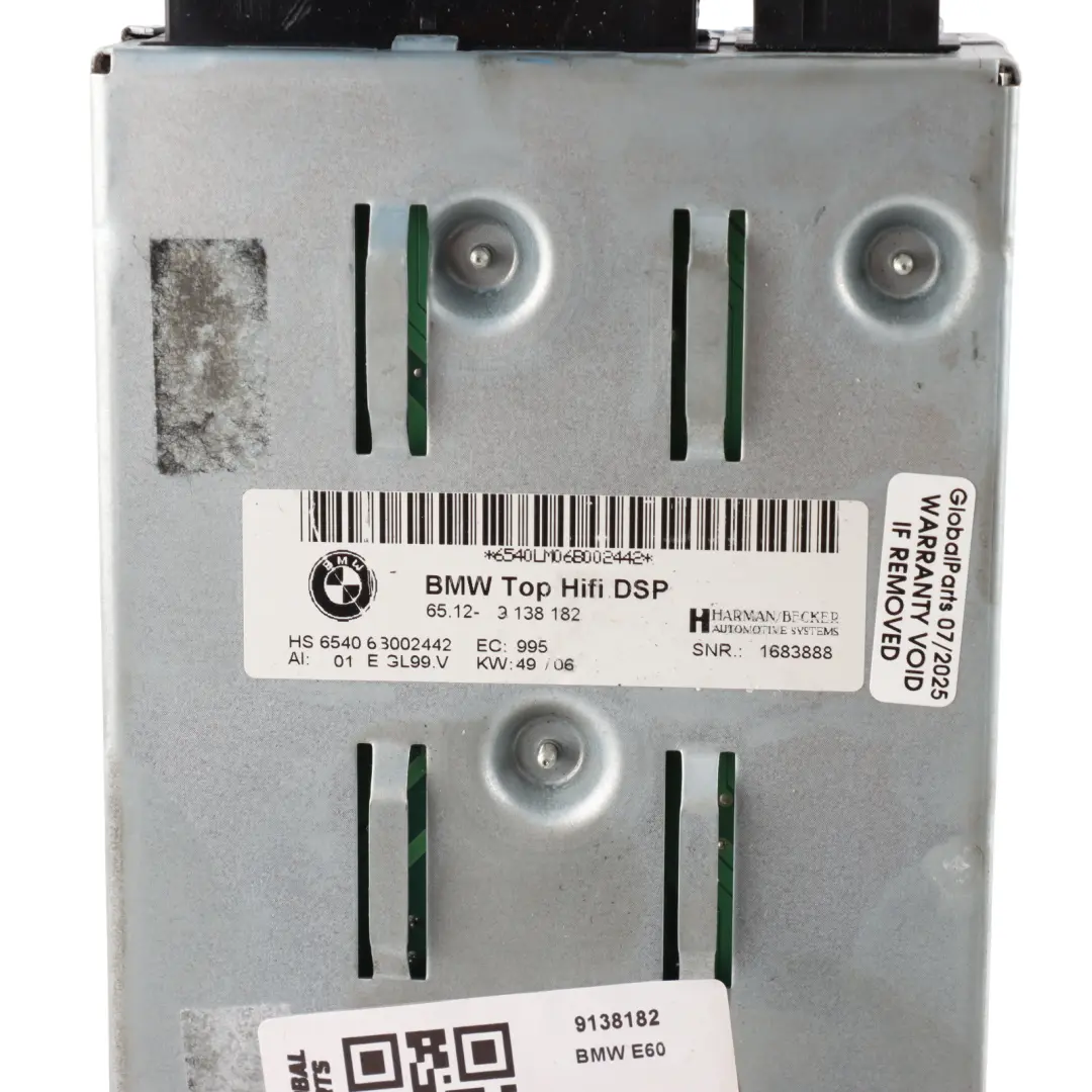 BMW E93 LCI Top Hifi System Amplifier Logic 7 Harman Becker - SKU 9138182 - Part number 9138182