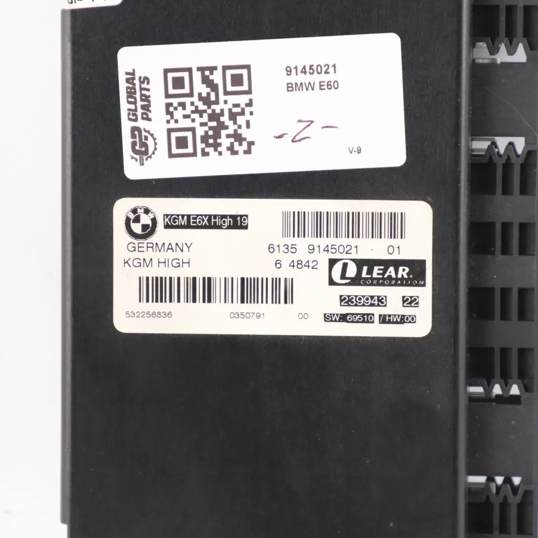 BMW E60 E61 E63 General Body Control Module Unit ECU Lear - SKU 9145021 - Part number 9145021