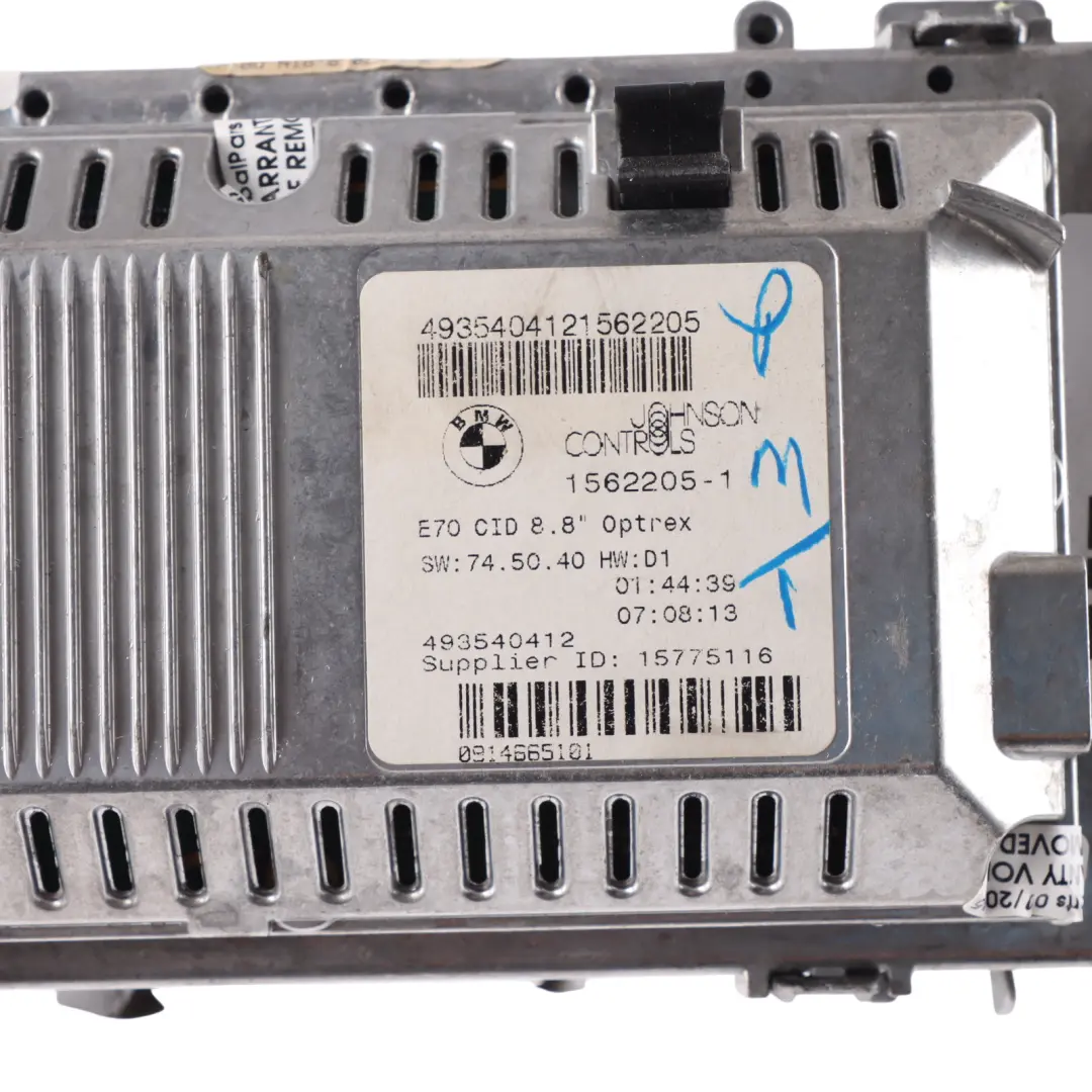 BMW X5 X6 E70 E71 Monitor di Bordo 8,8 " Schermo GPS Centralina - SKU 9146651-1 - Numero di parte 9146651