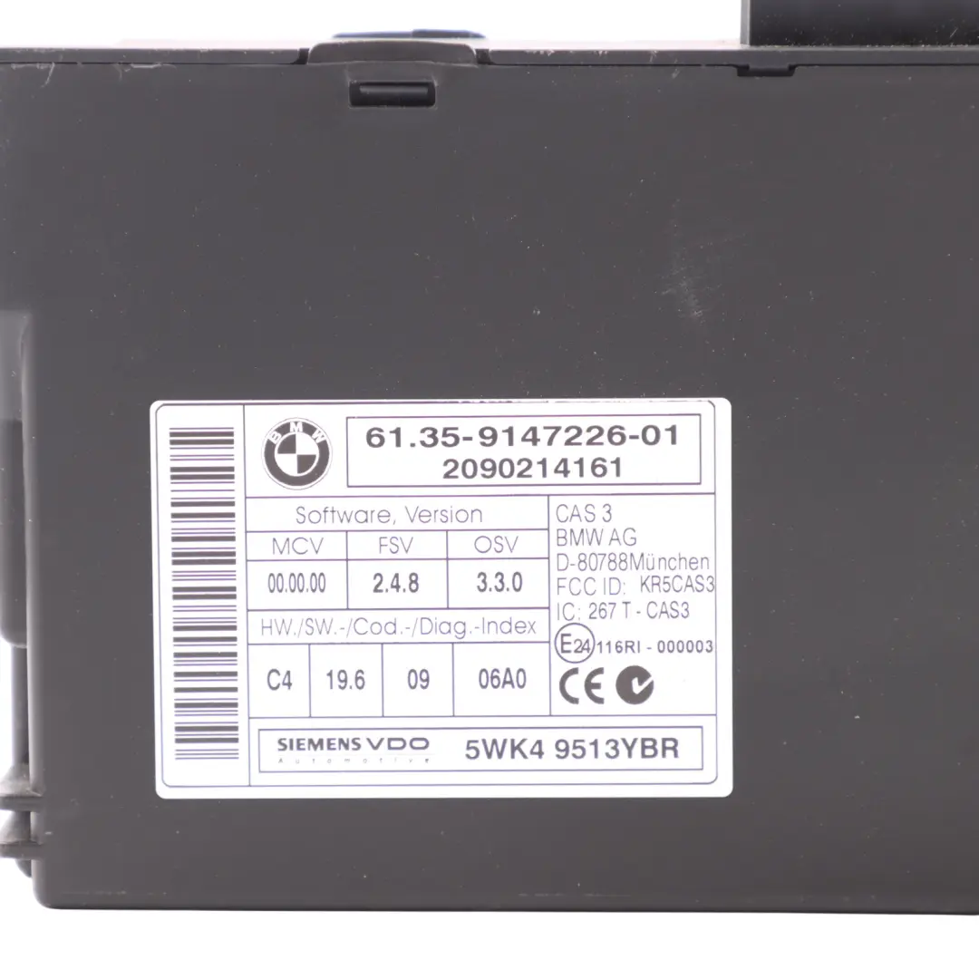 BMW E60 E87 E90 CAS 3 Key Reading Module Control Unit ECU - SKU 9147226-1 - Part number 9147226