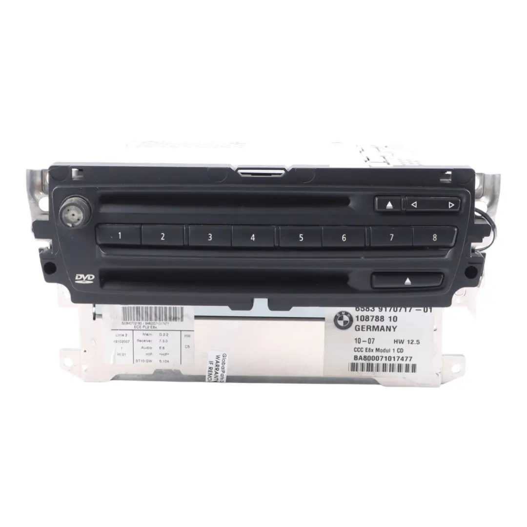 CCC CD Professional Navigation System Controller to BMW E87 LCI with Part number 9170717 BMW E87 LCI CCC CD Professional Navigation System Controller - SKU 9170717-1 - Part number 9170717
