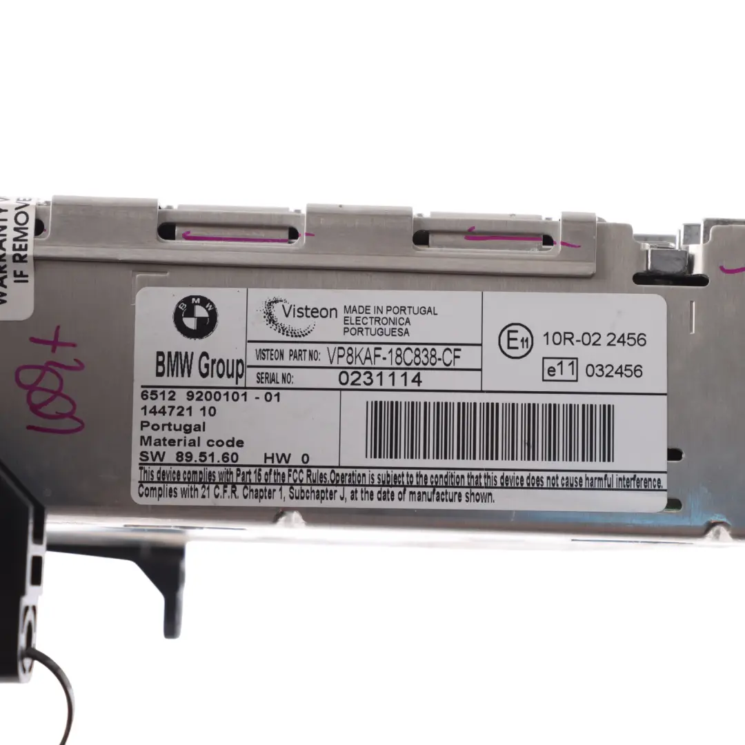 BMW E87 E90 Radio Business CD Player Audio Control Unit E81 E91 - SKU 9200101-2 - Part number 9200101