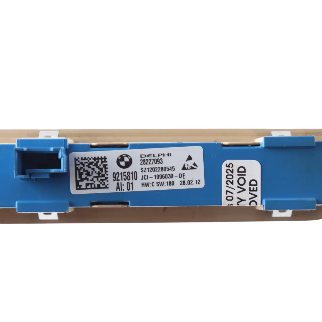 Adjuster Memory Switch Buttons Panel Front Left N/S to BMW F07 F10 F11 with Part number 9215810 BMW F07 F10 F11 Adjuster Memory Switch Buttons Panel Front Left N/S - SKU 9215810 - Part number 9215810