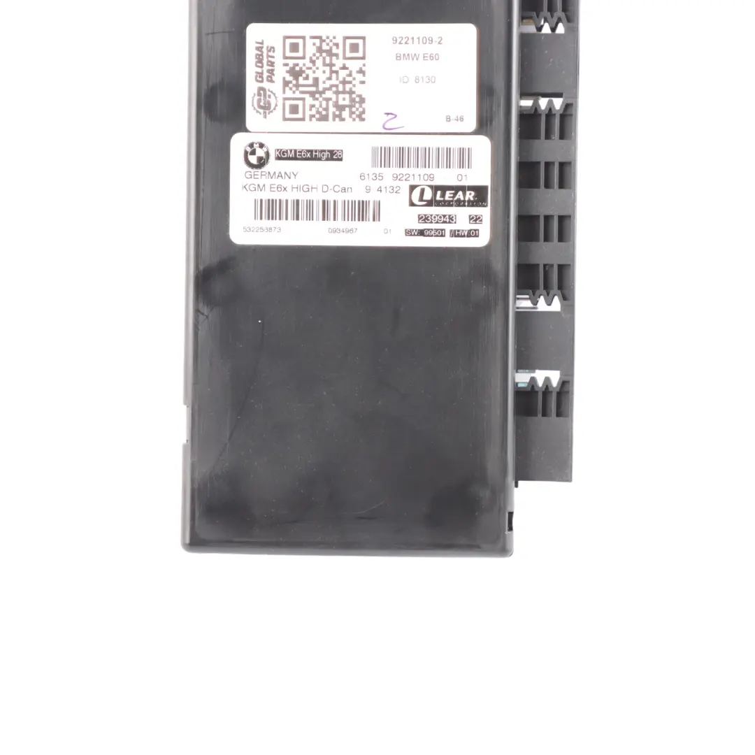 BMW E60 Body Gateway Module Control Unit KGM E6X High D-Can Lear - SKU 9221109-2 - Part number 9221109