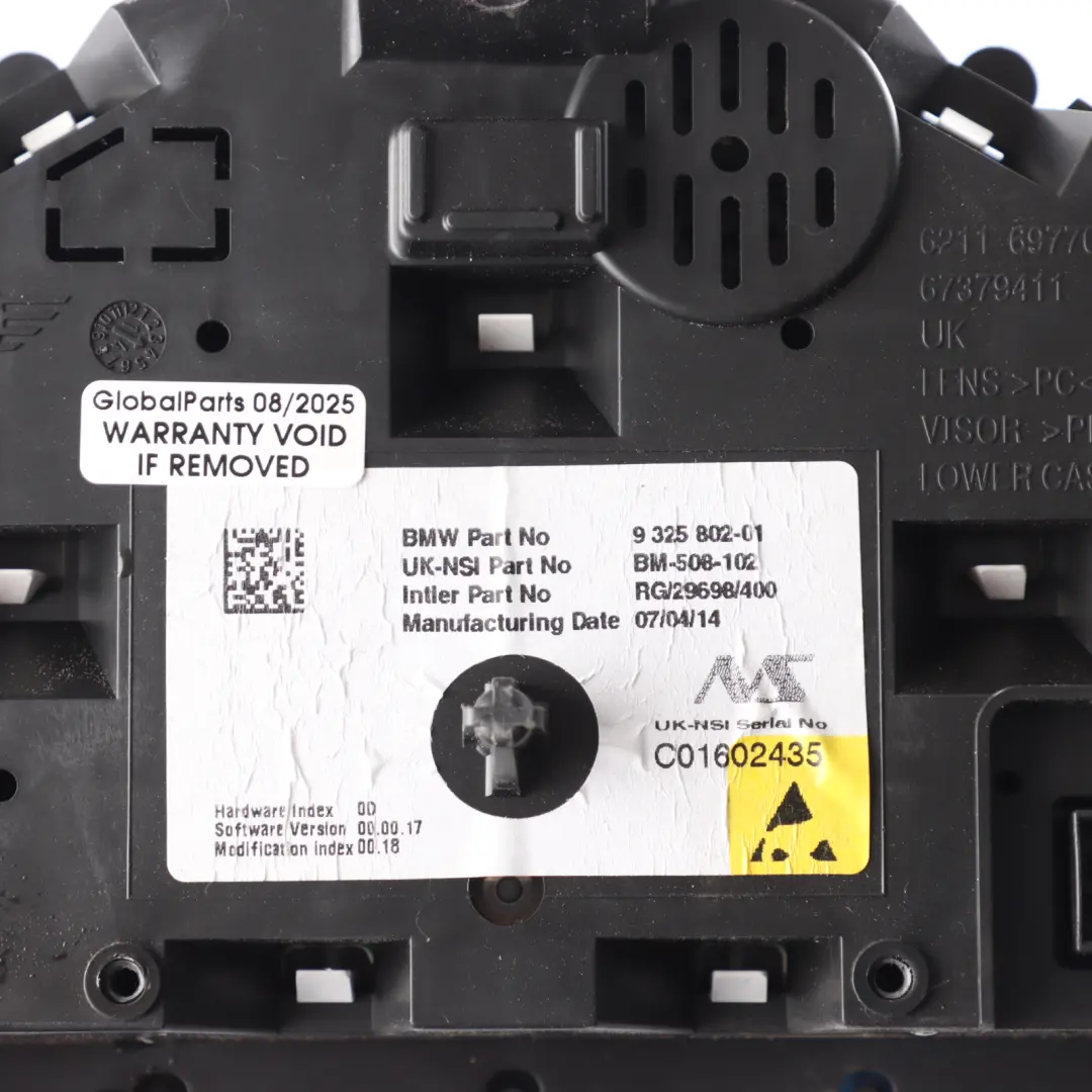 Instrument Cluster Speedometer to Mini Cooper R56 R57 LCI R58 R59 R60 R61 with Part number 9325802 Mini Cooper R56 R57 LCI R58 R59 R60 R61 Instrument Cluster Speedometer - SKU RHD-9325802 - Part number 9325802