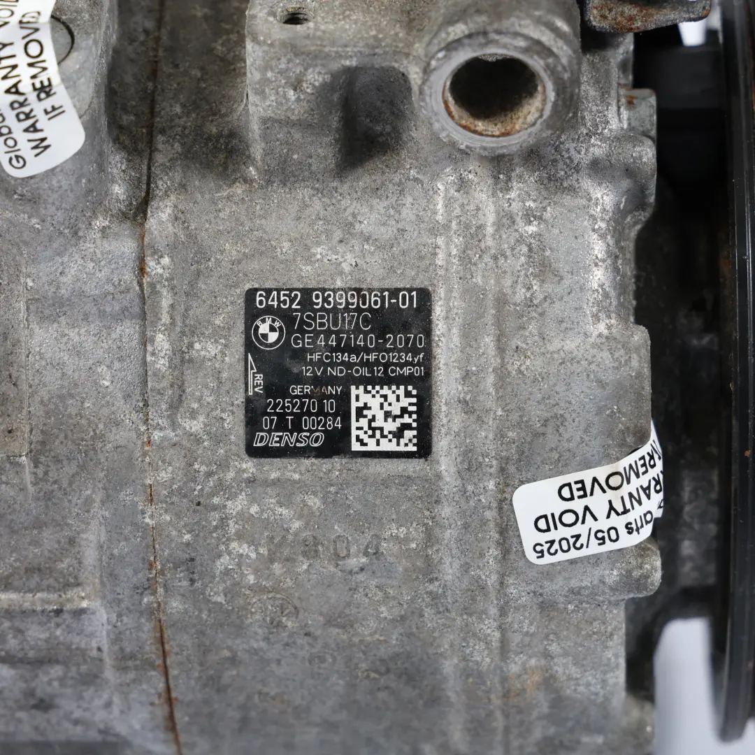 Conditioning Compressor A/C Pump N63N to BMW F01 F02 F10 F11 F13 F15 Air with Part number 9399061 BMW F01 F02 F10 F11 F13 F15 Air Conditioning Compressor A/C Pump N63N - SKU 9399061 - Part number 9399061