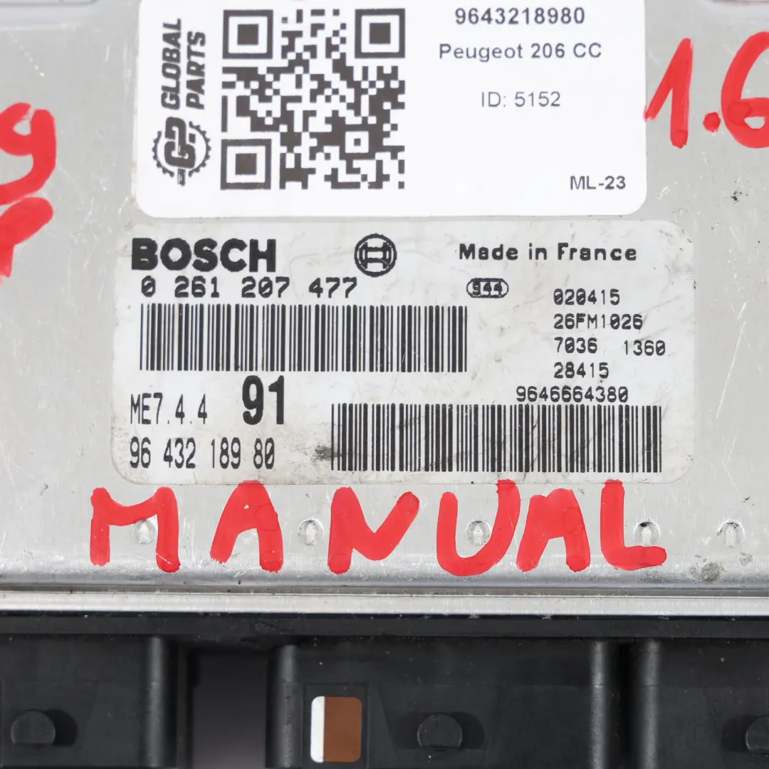 NFU TU5JP4 109HP Calculateur Moteur ECU Manuel pour Peugeot 206 1.6 à propos du numéro de pièce 9643218980 Peugeot 206 1.6 NFU TU5JP4 109HP Calculateur Moteur ECU Manuel - SKU 9643218980 - Numéro de pièce 9643218980