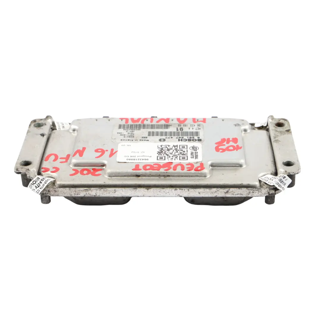 NFU TU5JP4 109HP Calculateur Moteur ECU Manuel pour Peugeot 206 1.6 à propos du numéro de pièce 9643218980 Peugeot 206 1.6 NFU TU5JP4 109HP Calculateur Moteur ECU Manuel - SKU 9643218980 - Numéro de pièce 9643218980