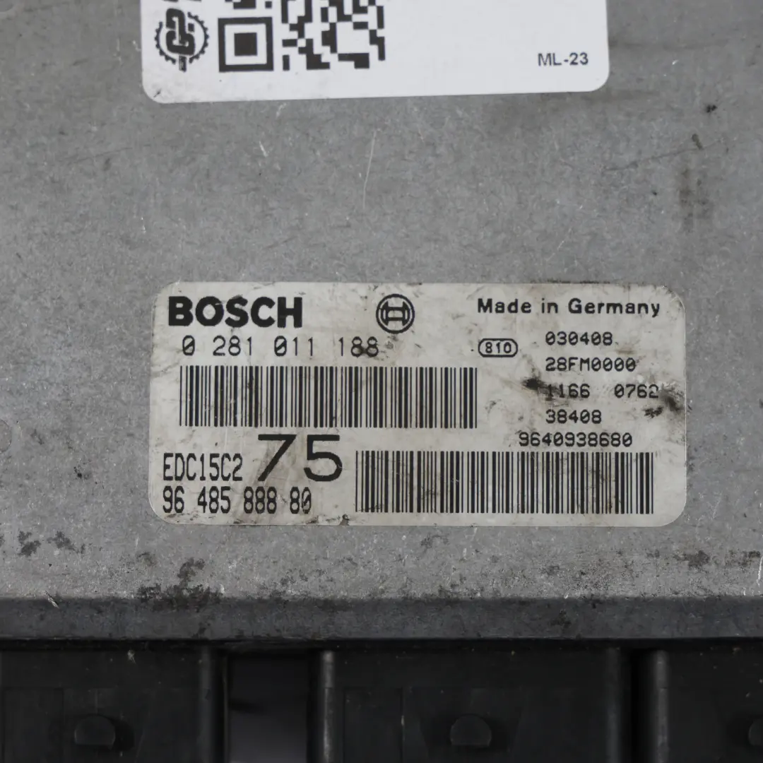 Peugeot 206 2.0HDI 90HP DW10TD Engine Control Unit ECU 9664843780 Manual - SKU 9648588880 - Part number 9648588880