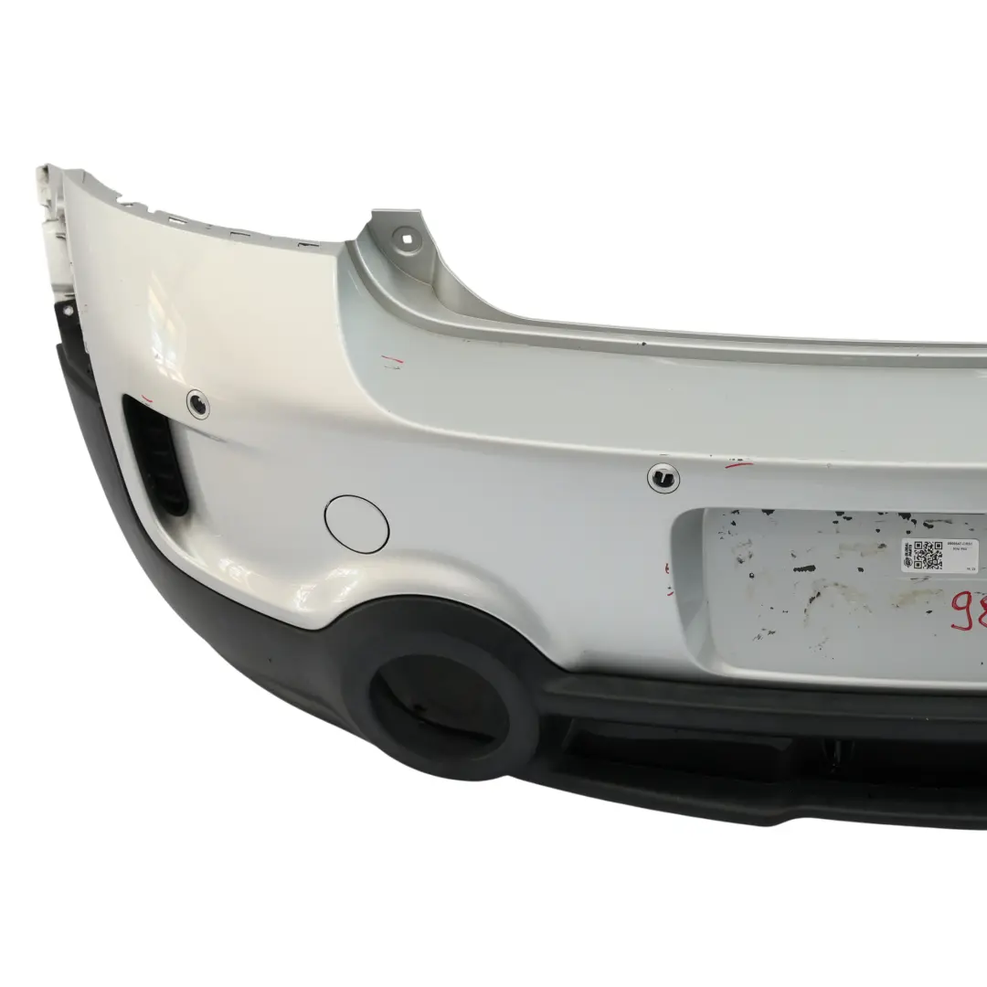 Bumper Cooper S JCW PDC Crystal Silver Metallic - B12 to Mini Countryman R60 Rear with Part number 9806647 Mini Countryman R60 Rear Bumper Cooper S JCW PDC Crystal Silver Metallic - B12 - SKU 9806647-CRS1 - Part number 9806647