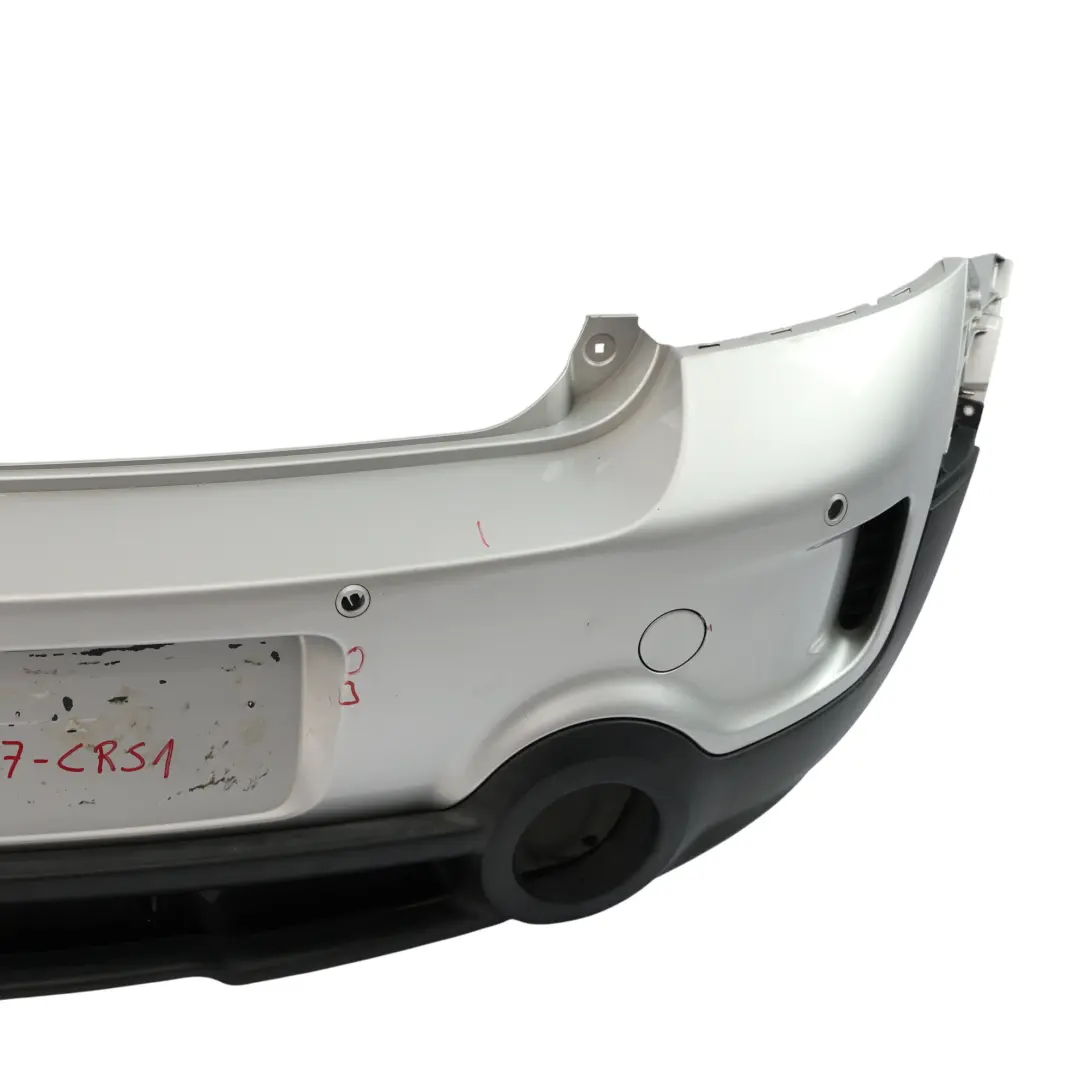 Bumper Cooper S JCW PDC Crystal Silver Metallic - B12 to Mini Countryman R60 Rear with Part number 9806647 Mini Countryman R60 Rear Bumper Cooper S JCW PDC Crystal Silver Metallic - B12 - SKU 9806647-CRS1 - Part number 9806647