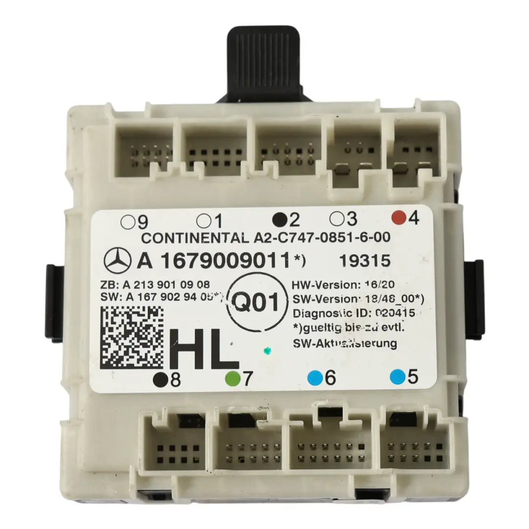 C213 X253 Módulo Control Puerta Trasera Izquierda ECU para Mercedes W205 con número de pieza A1679009011 Mercedes W205 C213 X253 Módulo Control Puerta Trasera Izquierda ECU - SKU A1679009011 - Número de pieza A1679009011