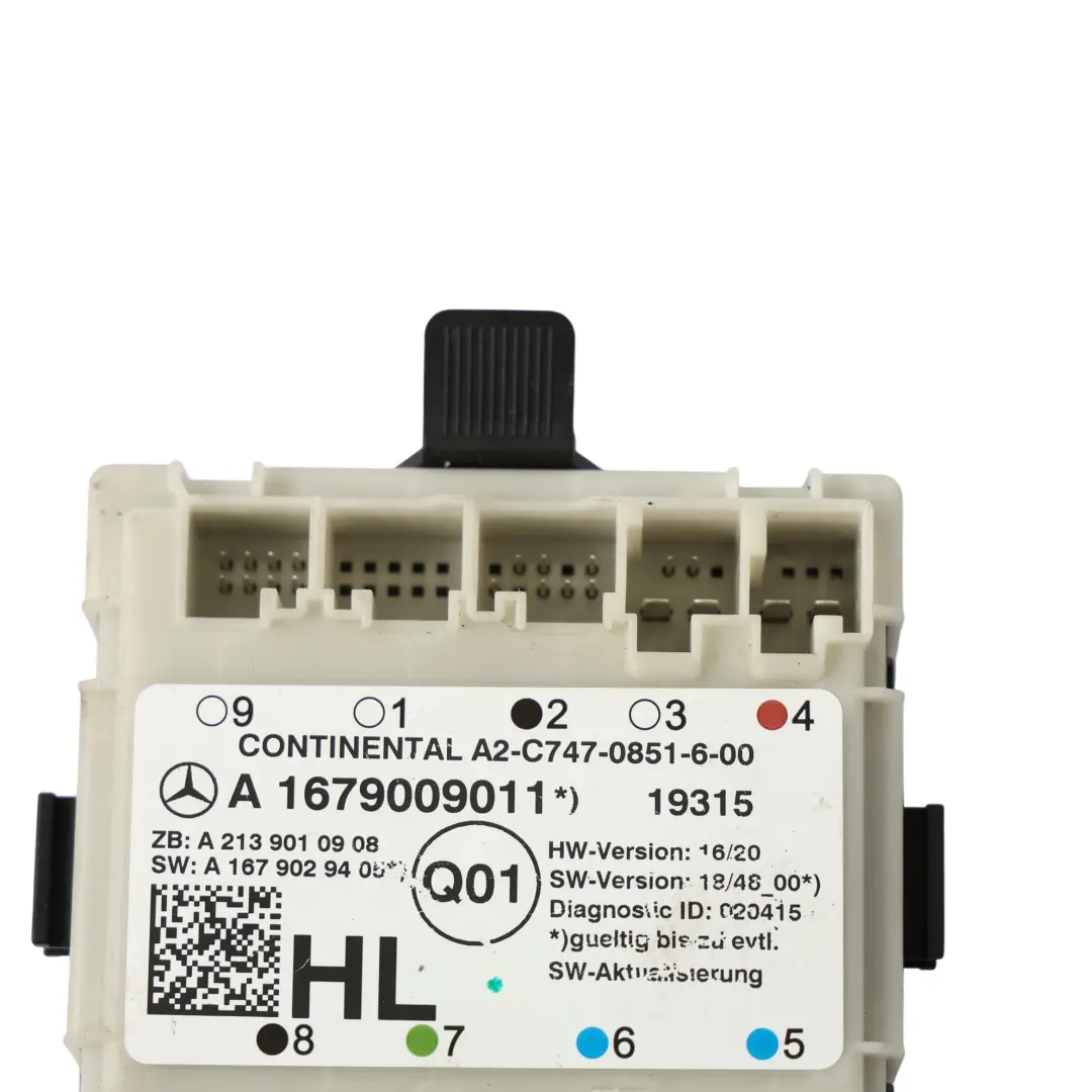 C213 X253 Módulo Control Puerta Trasera Izquierda ECU para Mercedes W205 con número de pieza A1679009011 Mercedes W205 C213 X253 Módulo Control Puerta Trasera Izquierda ECU - SKU A1679009011 - Número de pieza A1679009011