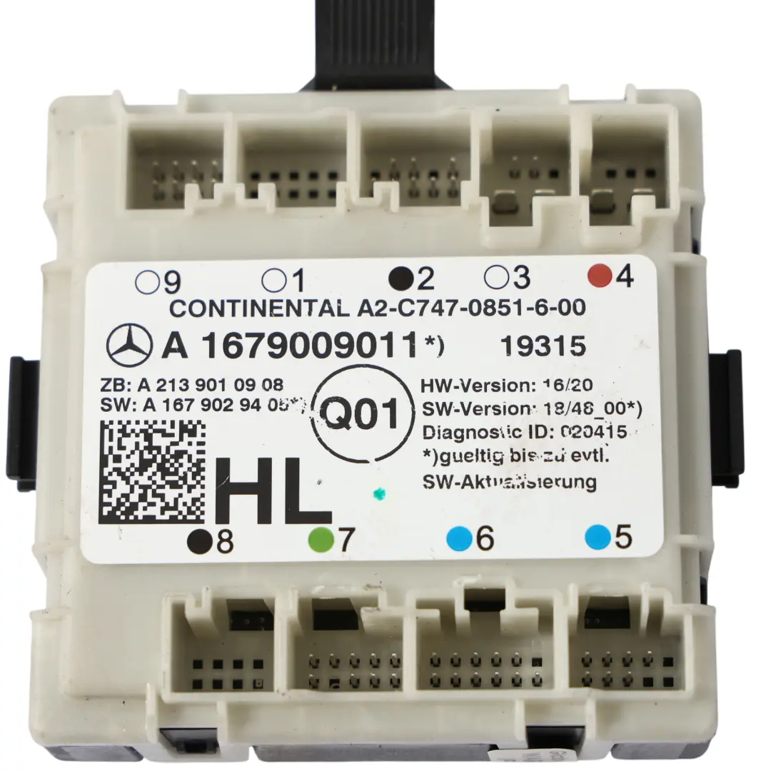 C213 X253 Módulo Control Puerta Trasera Izquierda ECU para Mercedes W205 con número de pieza A1679009011 Mercedes W205 C213 X253 Módulo Control Puerta Trasera Izquierda ECU - SKU A1679009011 - Número de pieza A1679009011