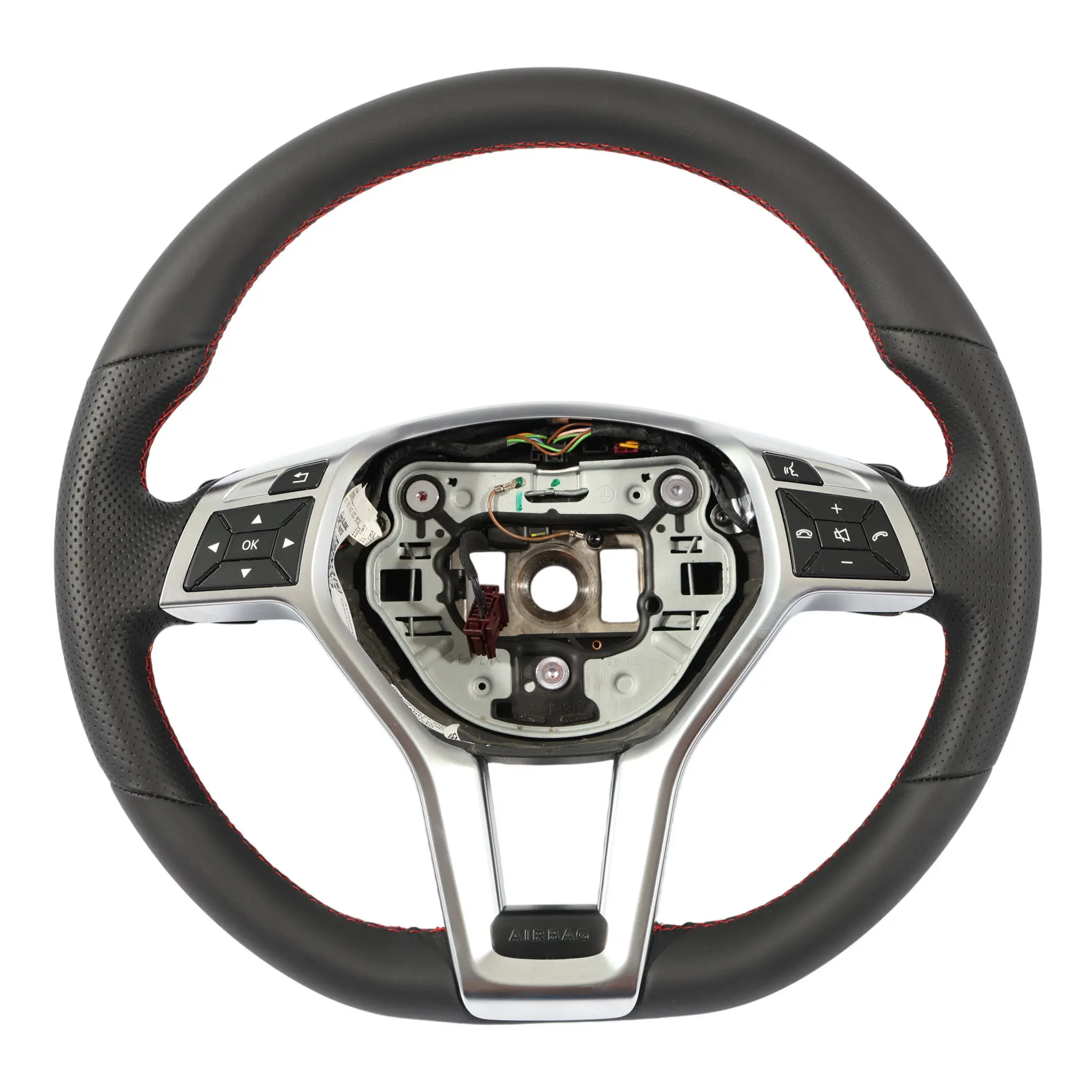 Mercedes W204 W212 Volante AMG Sport NUOVO In Pelle Nera Sport Cambio al Volante