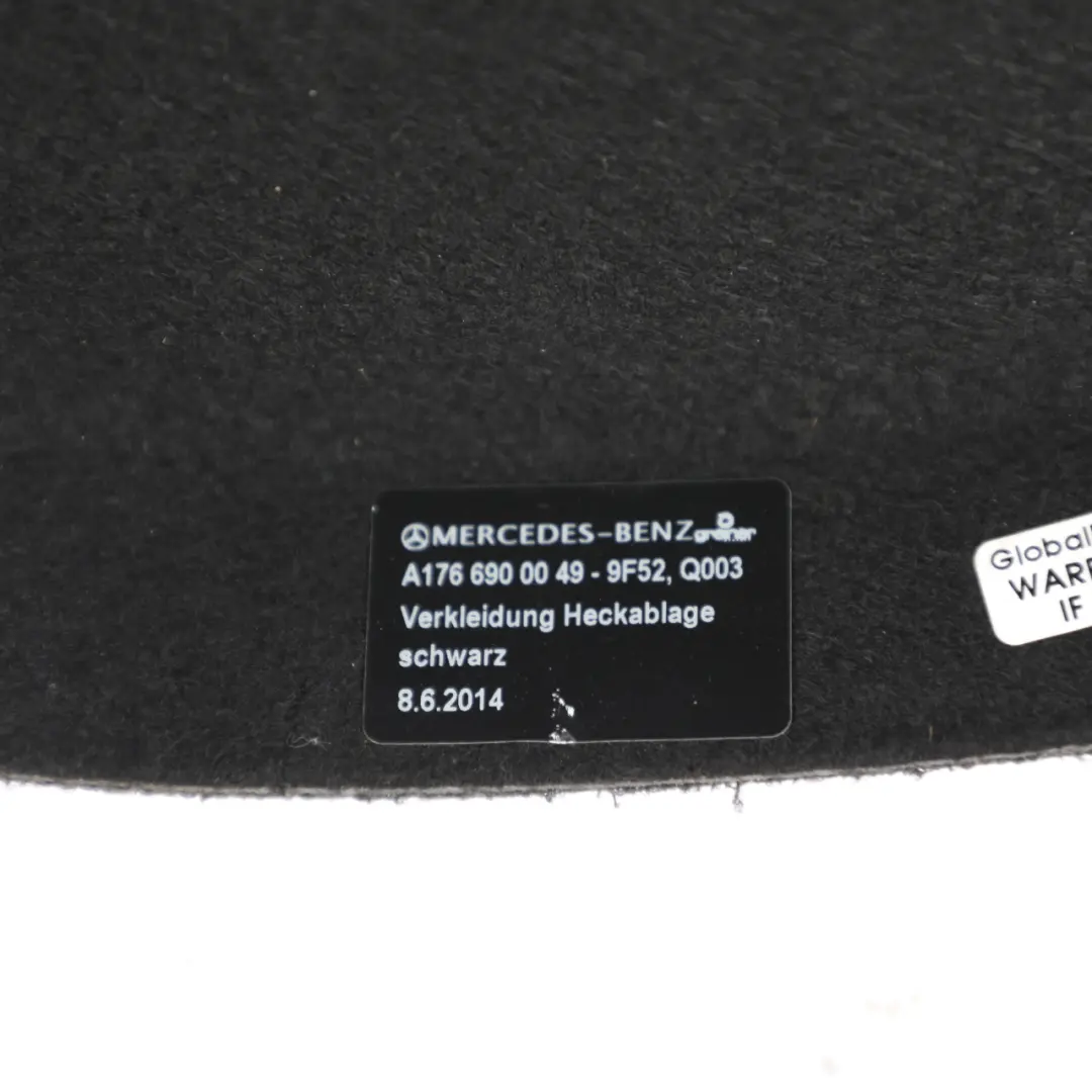 Mercedes W176 Parcel Shelf Cover Panel Trim Covering Black A1766900049 - SKU A1766900149-2 - Part number A1766900149